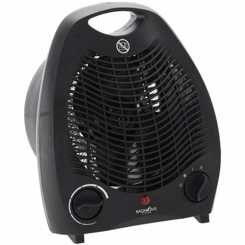Încălzitor electric cu ventilator și întrerupătorde siguranță, negru