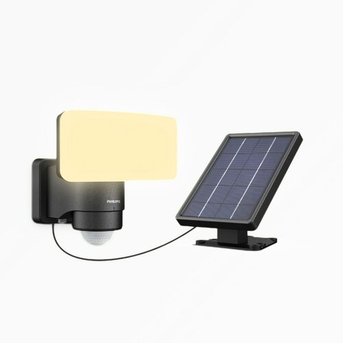 Philips Tylus UltraEfficient Security reflektor solarny LED, czujnik, czarny, 6 W, 3000 K