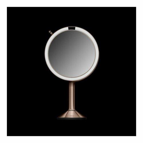 Simplehuman Cosmetic LED Mirror Sensor TRIO ,mărire 1x/5x/10, aur roz