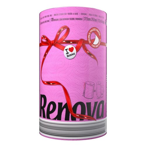 Renova 2-warstowy ręcznik papierowy,  odcienie różowego, 2 rolki