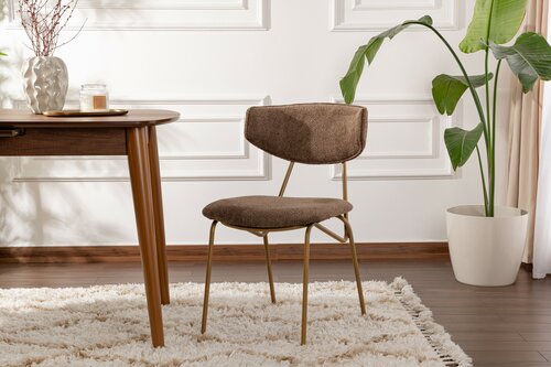 Set de scaune de sufragerie Nancy Brown and Gold, 2 buc.