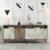 Skříňka Milan 2 Walnut and White Marble