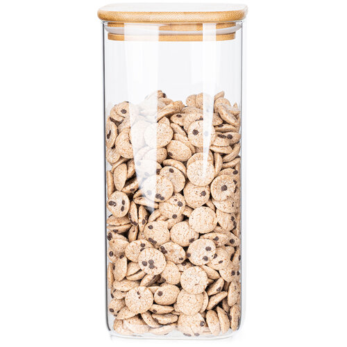 4Home Steklena posoda za živila z pokrovom Bamboo,1500 ml