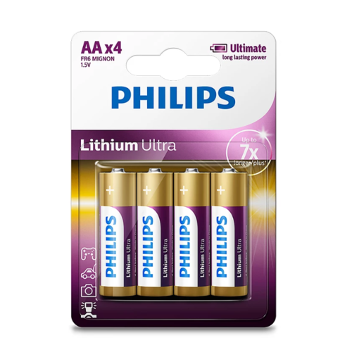 Philips AA 1,5 V-os lítium Ultra akkumulátorok, 4db
