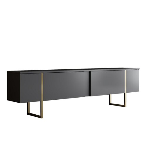 Luxe Anthracite and Gold TV-asztal