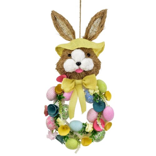 Wianek wielkanocny z zajączkiem do powieszenia, 22 x 57 x 10 cm
