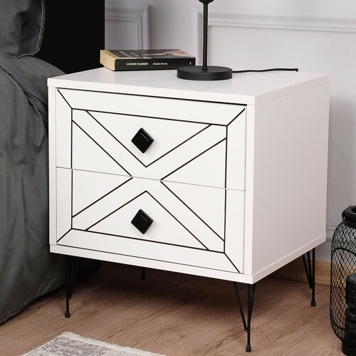 Stolik nocny Luna White