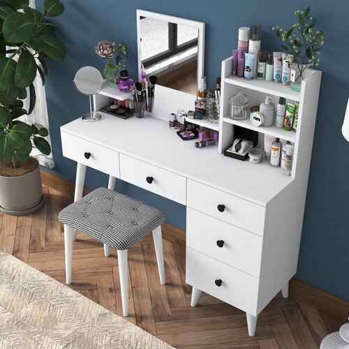Schminktisch Bela White mit Hocker