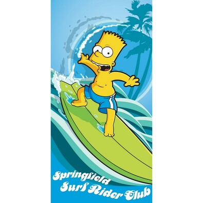 Ręcznik kąpielowy The Simpsons Bart surf, 75 x 150cm