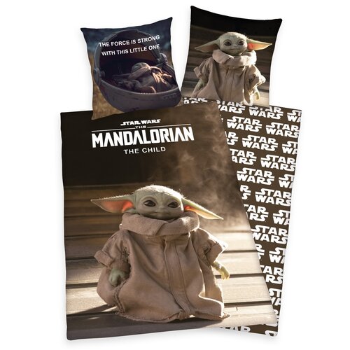 Pościel bawełniana Star Wars Mandalorian The Child, 140 x 200 cm, 70 x 90 cm