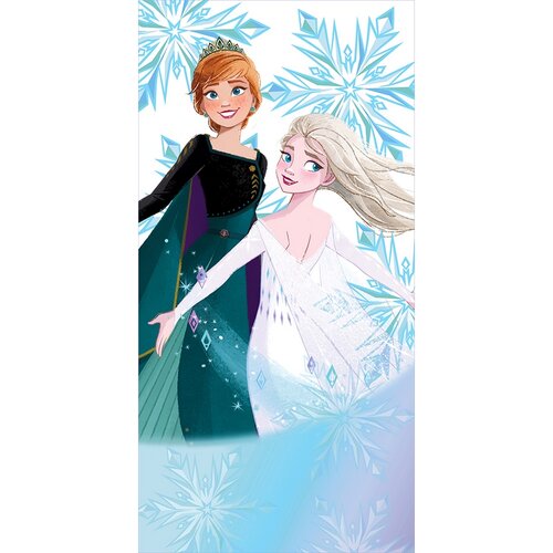 Carbotex Detská osuška Ľadové Kráľovstvo Princezné Anna a Elsa, 70 x 140 cm