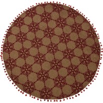 Teppich rund Schneeflocke Rot, 90 cm
