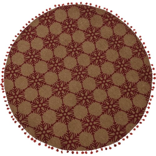 Okrogel preproga Vločka rdeča, 90 cm