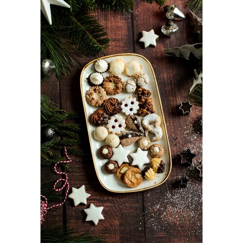 Mäser Прямокутна таця Pintar White коричневі крапки 30 x 20 x 2 см