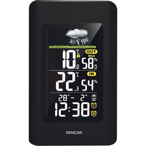 Sencor SWS 4270 időjárás-állomás vezeték nélküliérzékelővel, fekete