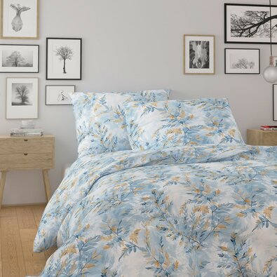 Lenjerie de pat din bumbac Kvalitex Nordic Yvesalbastru, 140 x 200 cm, 70 x 90 cm