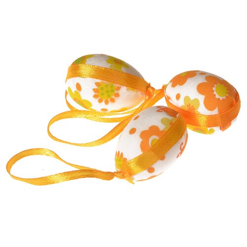 Zestaw wielkanocnych jajek wzór żółty kwiat,wysokość 4 cm,  12 sztuk w opakowaniu