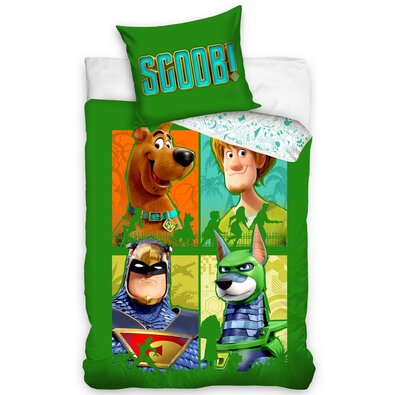 Otroška bombažna posteljnina Scooby Doo Zelenačetverica, 140 x 200 cm, 70 x 90 cm