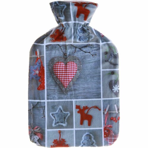 Thermoflasche mit Vliesumhüllung Weihnachtsmotiv