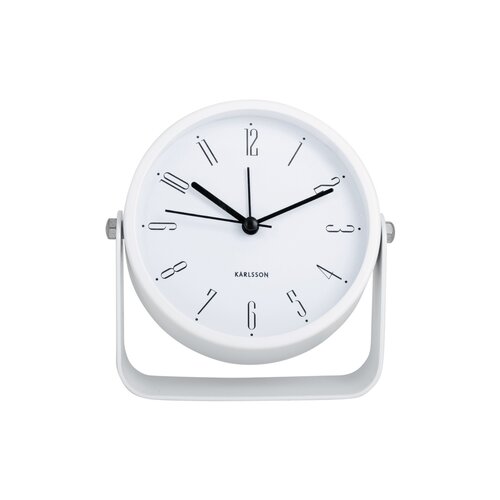Karlsson 5989WH design ébresztőóra fehér, átmérő 12 cm