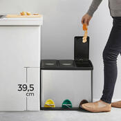 Nerezový odpadkový koš na tříděný odpad 3 × 8 l,