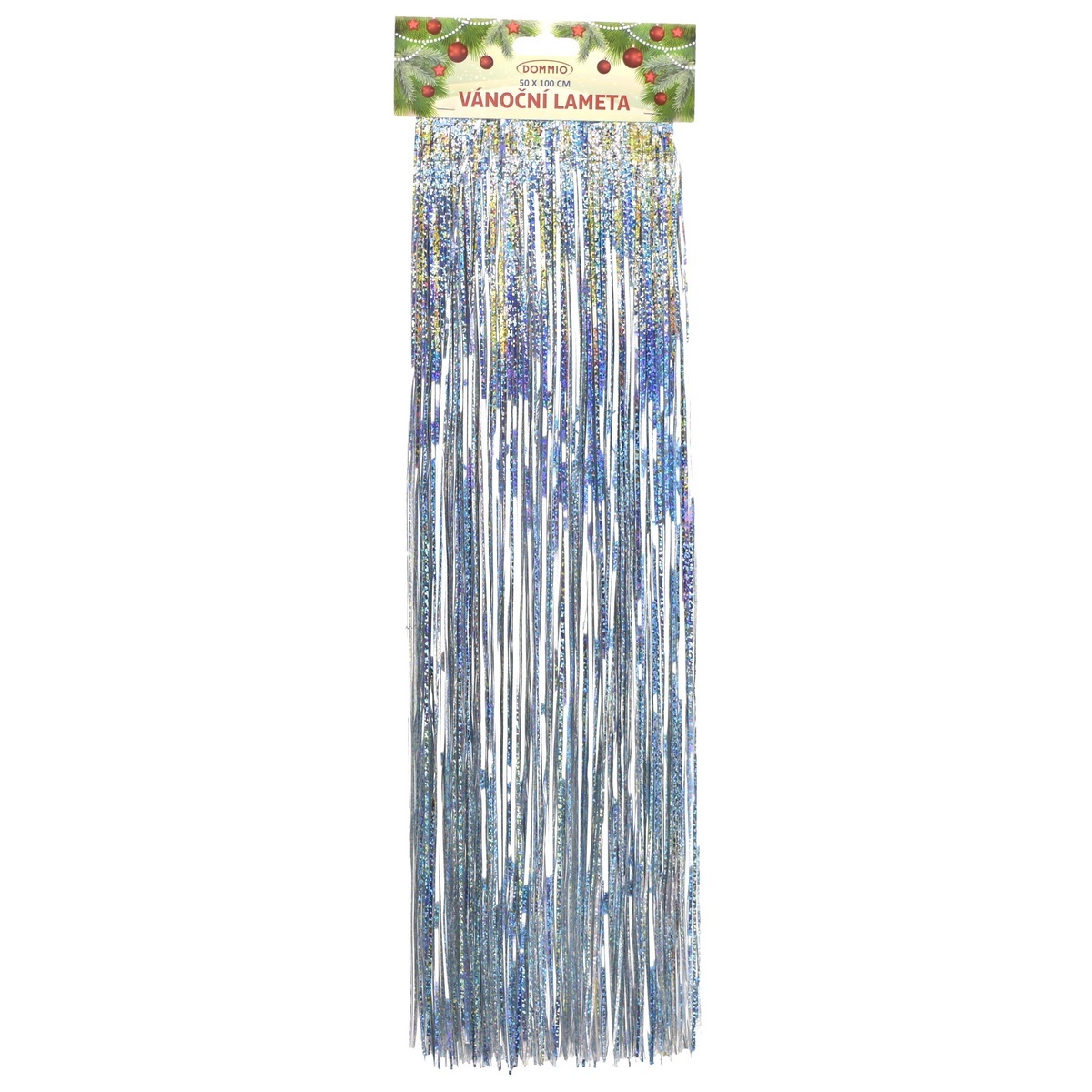 Lameta świąteczna srebrny, 50 x 100 cm, laser efekt
