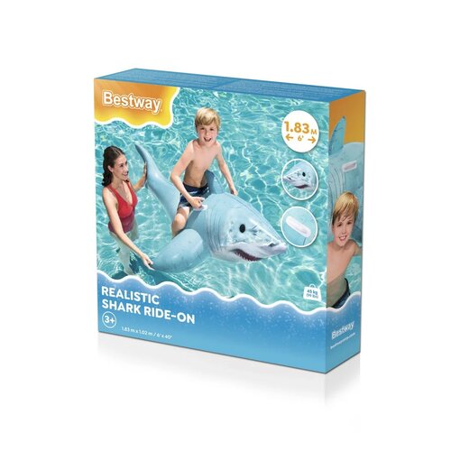 Bestway Napihljiv morski pes z ročaji, 53 x 98 x178 cm