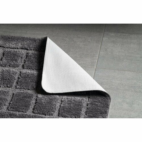 RIDDER 1712300 Delhi Badematte mit Anti-Rutsch 50 x 80 cm, dunkelgrau