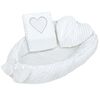 New Baby Cuib de lux cu pernă și pătură din MinkyHeart, alb