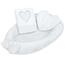 Cuib bebeluși New Baby de lux cu pernă și pătură din Minky Heart, alb