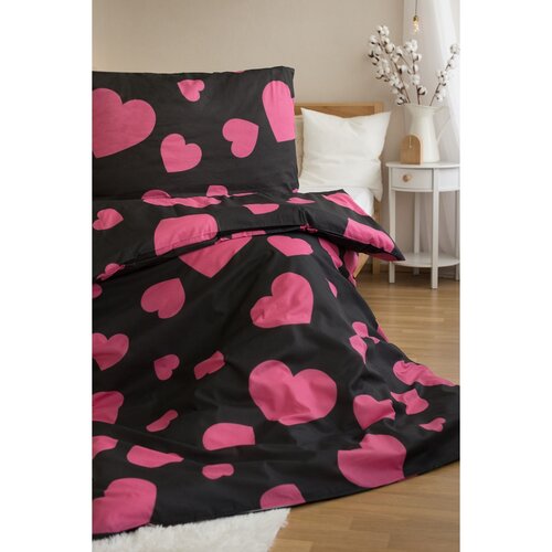 Jerry Fabrics Bettwäsche Polybaumwolle Herz pink, 2 Stk 140 x 200 cm, 2 Stk 70 x 90 cm