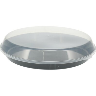 Plastikowa miska EH Serving z pokrywką 35,5 x 8,5cm, czarna