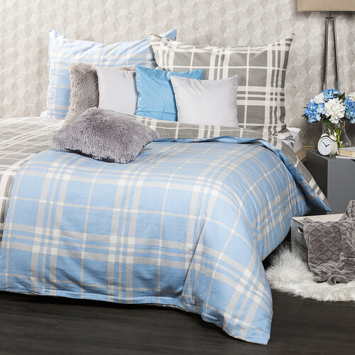 Lenjerie de pat bumbac flanel 4Home, Cub albastru, 140 x 200 cm, 70 x 90 cm