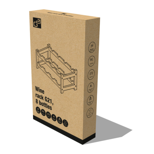 G21 Bambusz borosállvány, 8 palackos