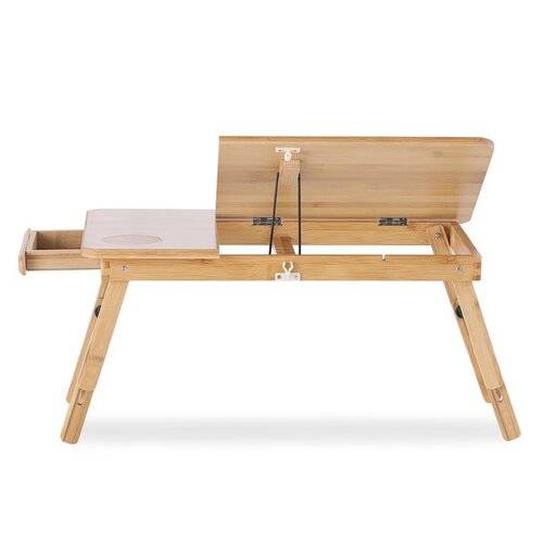 Bambusowy stolik na laptop z szufladką Ryker, 25 x 30 x 50 cm