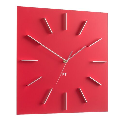 Future Time FT1010RD Square red Designerski zegar ścienny, 40 cm