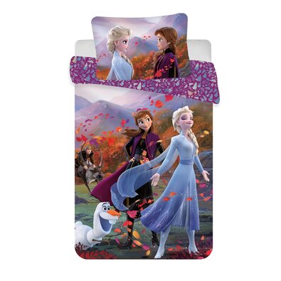 Дитяча бавовняна постільна білизна для ліжечкаFrozen 2 wind baby, 100 x 135 см, 40 x 60 см