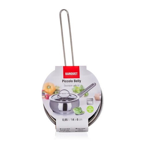 Banquet Nerjaveča posoda z pokrovom Belly, 14 cm,0,95 l
