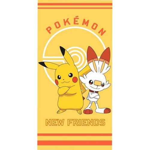 Pokémon Pikachu és Scorbunny gyerek törölköző, 70 x 140 cm