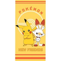 Detská osuška Pokémon Pikachu a Scorbunny, 70 x 140 cm