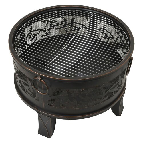 Cattara Tragbare Feuerstelle mit Deckel Santorin, 66,5 x 66,5 x 63,5 cm