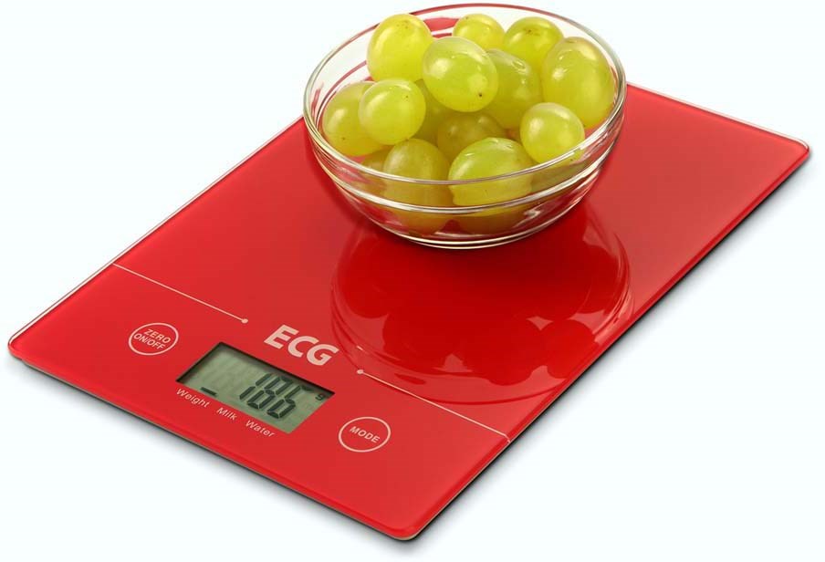 ECG KV 117 Slim Kuchynská váha, červená,