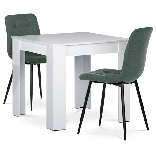 Set masă MDF cu 2 scaune, 80 x 80 x 75 cm, alb