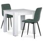Set masă MDF cu 2 scaune, 80 x 80 x 75 cm, alb