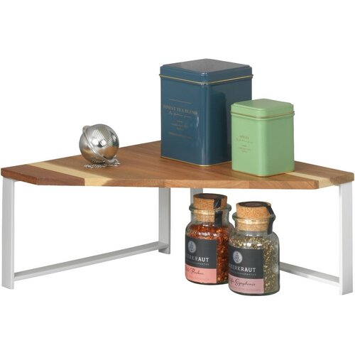 Wenko Kuchynská rohová polica z akácie Louisa, 1 poschodie, 30 x 30 x 15 cm