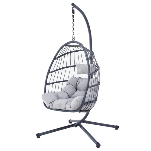 Autronic Fotoliu suspendat, metal, polyrattan,gri, AZ-V 1269GREY