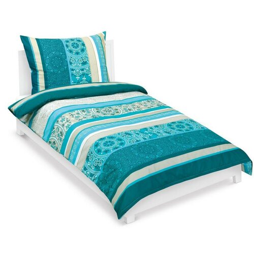 Bellatex Lenjerie de pat din bumbac Ornamentturcoaz, 140 x 200 cm, 70 x 90 cm
