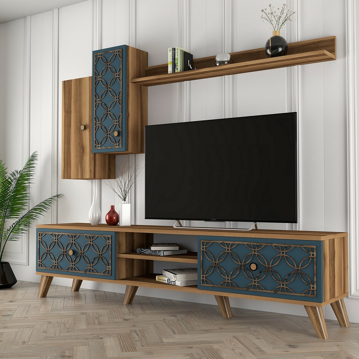 Televízna stena Classe Walnut and Chalcedony