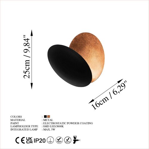 Aplică Yosma-13639, negru