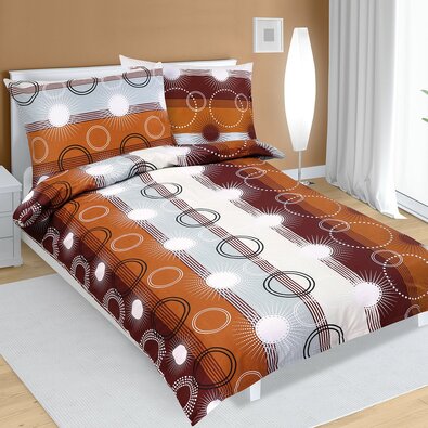 Bombažna posteljnina Paprsky rjava, 140 x 220 cm,70 x 90 cm